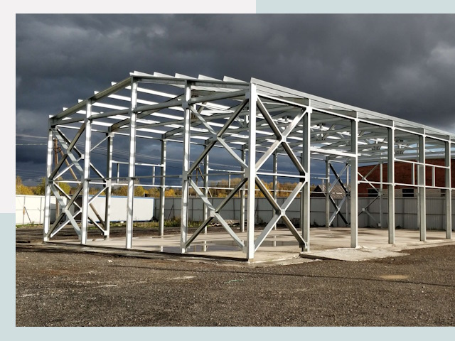 Двускатные ангары в Курчатов от 611 руб. за квадрат