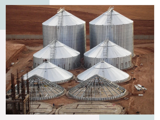 Строительство зерновых силосов в Курчатове